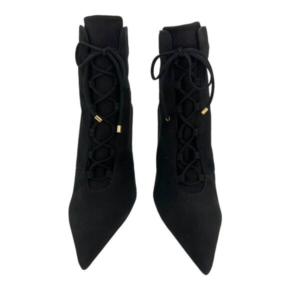 Good American Scandal Lace Up High Heel Booties Black Size 8.5 NWT $275 MSRP - Picture 4 of 8